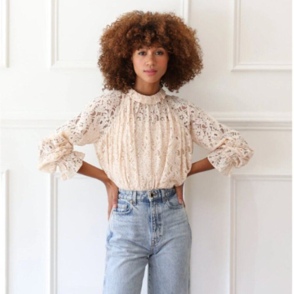 Mille Chantal Swing Blouse Vanilla Lace Size XS NWOT $235 MSRP